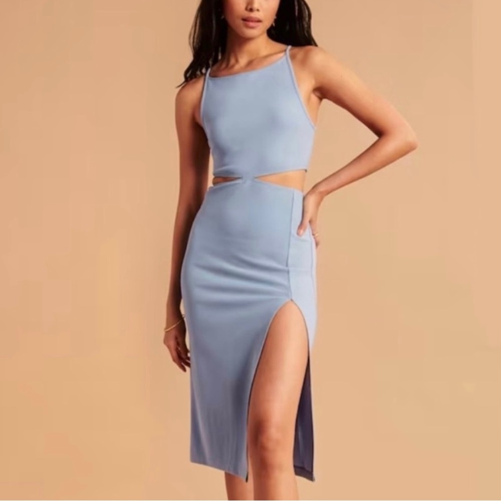 Abercrombie and Fitch Boatneck Side Cutout Midi Dress